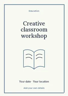 Creative classroom workshop flyer template · Framed editorial