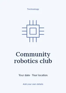 Community robotics club flyer template · Illustrated folio