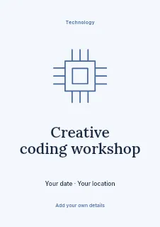 Creative coding workshop flyer template · Illustrated folio
