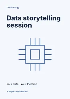 Data storytelling session flyer template · Fine-line cover