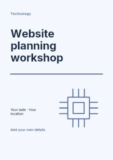 Website planning workshop flyer template · Typography & ornament