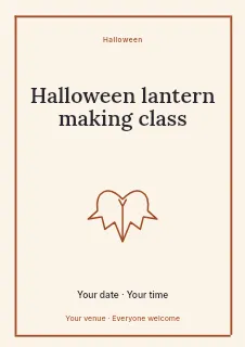 Halloween lantern making class flyer template · Framed editorial