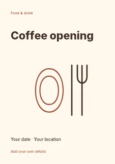 Summer Coffee Opening flyer template · Fine-line cover