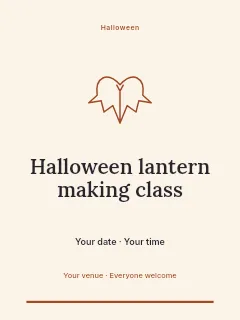 Halloween lantern making class invitation template · Botanical invitation