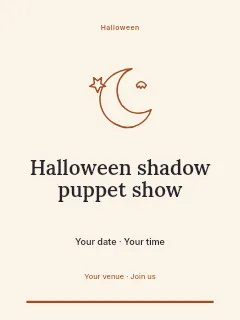 Halloween shadow puppet show invitation template · Botanical invitation
