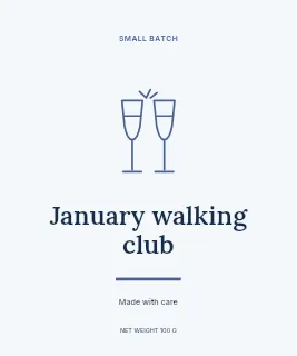 January walking club label template · Artisan label