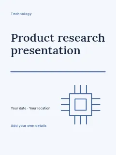 Product research presentation poster template · Typography & ornament
