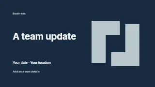 A Team Update presentation cover template · Horizontal photo dialogue