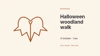 Halloween woodland walk presentation cover template · Horizontal photo dialogue