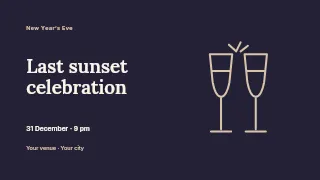 Last sunset celebration presentation cover template · Horizontal photo dialogue