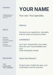 Reading club challenge resume template · Structured resumes