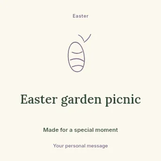Easter garden picnic social media post template · Illustrated folio