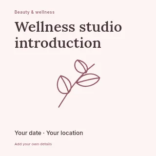 Wellness studio introduction social media post template · Fine-line cover