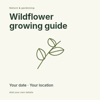Wildflower growing guide social media post template · Fine-line cover