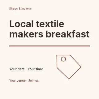 Local textile makers breakfast social media post template · Typography & ornament