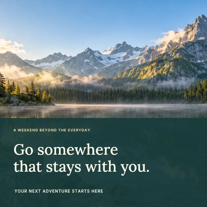 Go somewhere social media post template · Travel social post