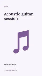 Acoustic guitar session instagram story template · Fine-line cover