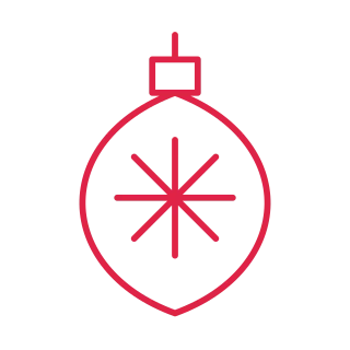 Drop Christmas ornament with snow pattern.