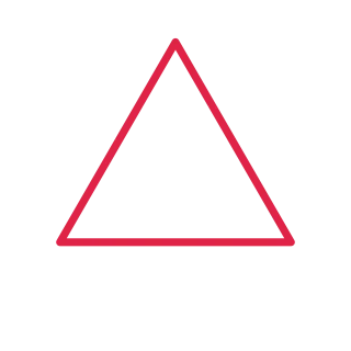 A mathematically regular 3-sided polygon with equally spaced vertices.
