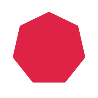 A mathematically regular 7-sided polygon with equally spaced vertices.