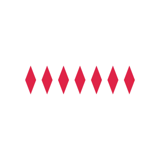 A horizontal divider repeats 7 diamonds motifs in an evenly spaced row.