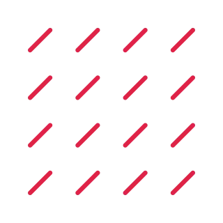 A 4 by 4 arrangement of diagonal lines marks leaves transparent space between the motifs.