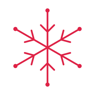 6 arm snowflake with 1 branch tiers and bead tips at 45 degrees.