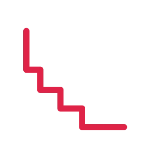 A stepped corner ornament opens towards the centre from the bottom left corner.
