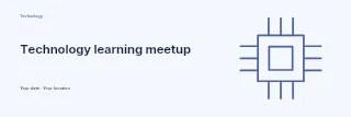 Technology learning meetup banner template · Horizontal photo dialogue