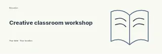 Creative classroom workshop banner template · Horizontal photo dialogue