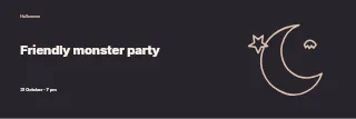 Friendly monster party banner template · Horizontal photo dialogue