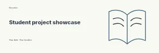 Student project showcase banner template · Horizontal photo dialogue
