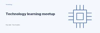 Technology learning meetup banner template · Horizontal photo dialogue