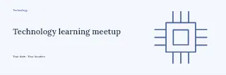 Technology learning meetup banner template · Horizontal photo dialogue