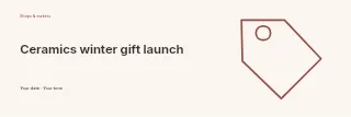 Ceramics winter gift launch banner template · Horizontal photo dialogue