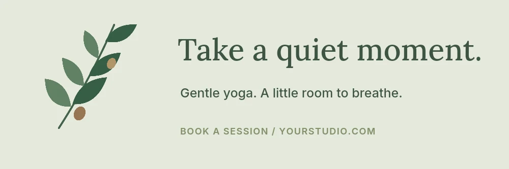 Take a quiet moment banner template · Wellness banner