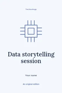 Data storytelling session book cover template · Illustrated folio
