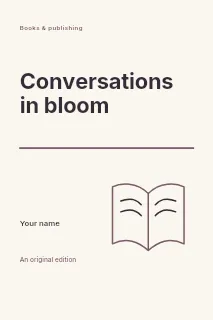 Conversations in Bloom book cover template · Typography & ornament