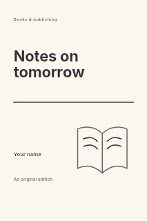 Notes on Tomorrow book cover template · Typography & ornament