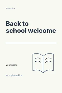Back to school welcome book cover template · Typography & ornament