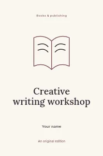 Creative writing workshop book cover template · Illustrated folio