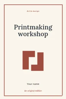 Printmaking workshop book cover template · Framed editorial