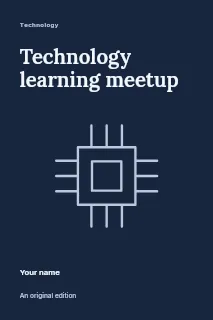 Technology learning meetup book cover template · Fine-line cover