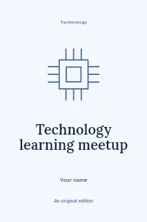 Technology learning meetup book cover template · Illustrated folio