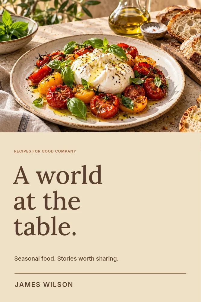 A world at the table book cover template · Cookbook cover