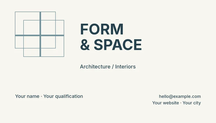 Architecture practice business card template