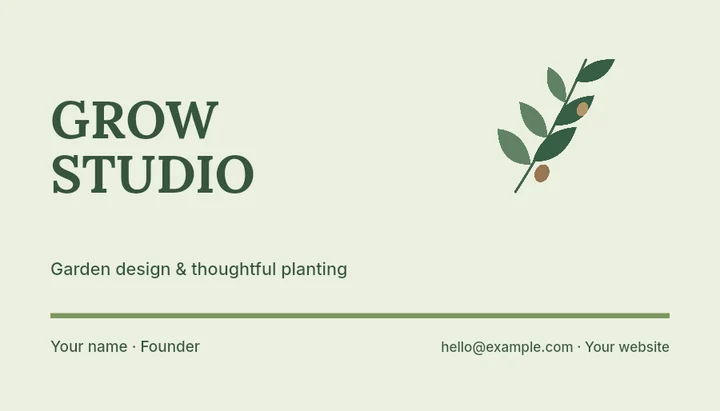 Botanical studio business card template
