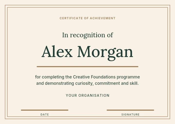 In recognition certificate template · Achievement certificate
