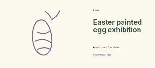 Easter painted egg exhibition event ticket template · Horizontal photo dialogue