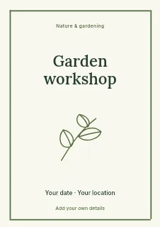 Autumn Garden Workshop flyer template · Framed editorial